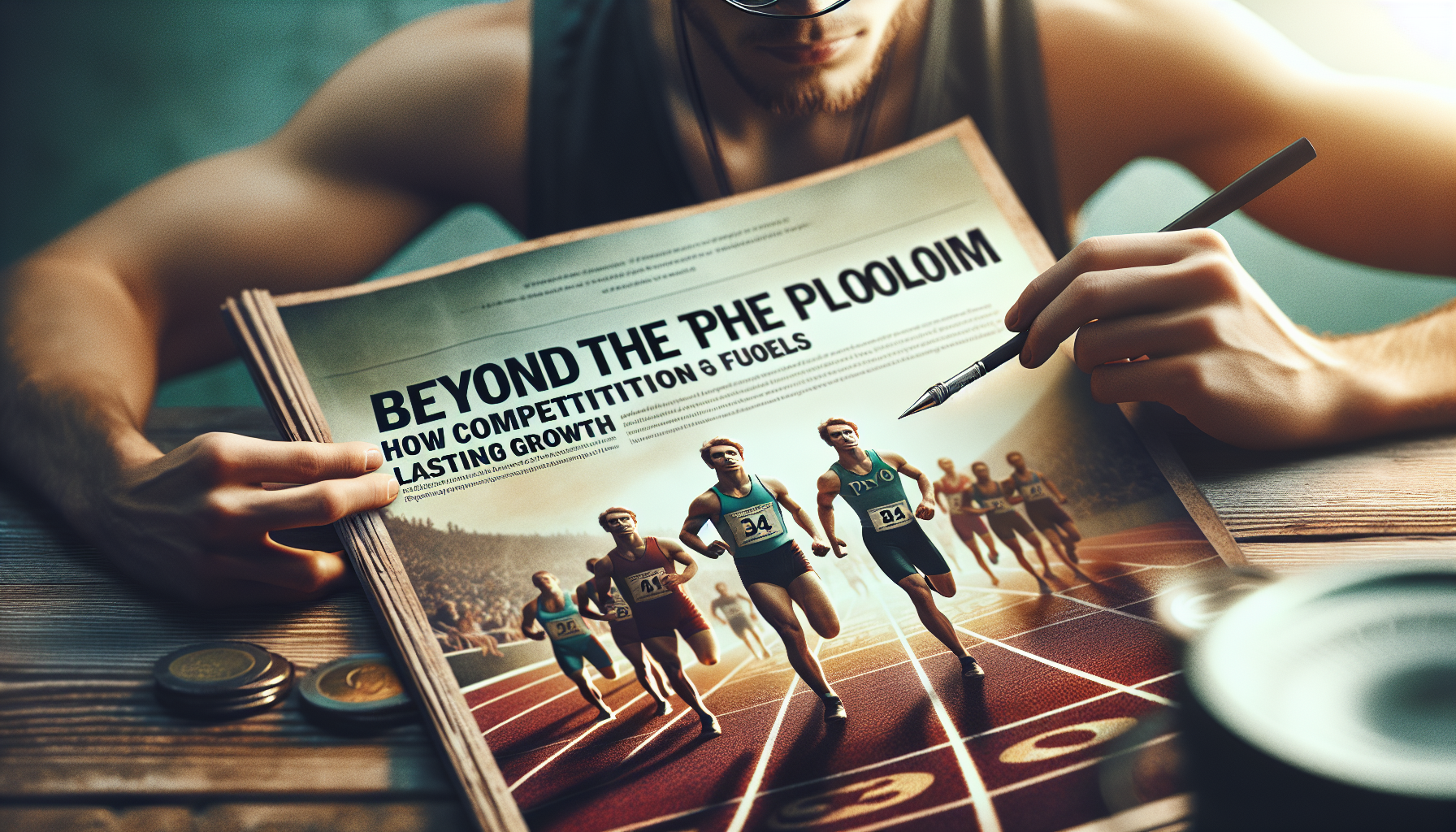 Illustration for 'Beyond the Podium: How Competition Fuels Lasting Growth' in Success Stories category in photorealistic style