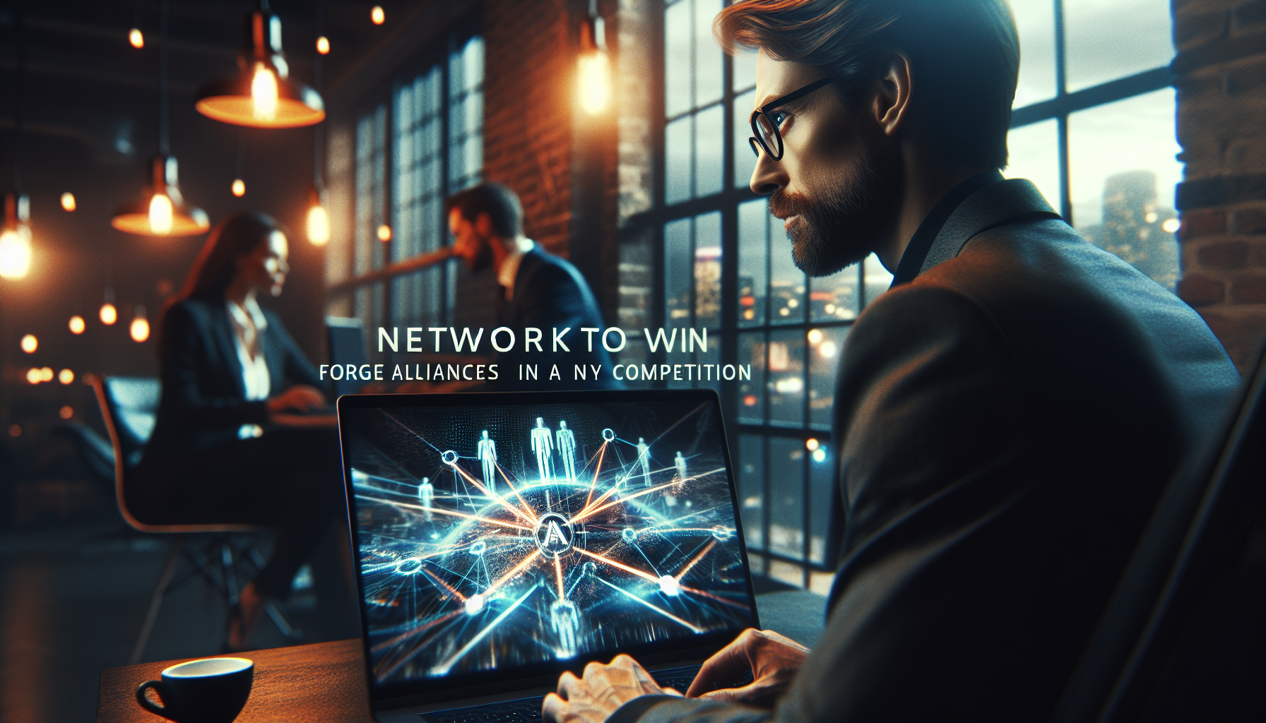 Illustration for 'Network to Win: Forge Alliances in Any Competition' in Success Stories category in photorealistic style